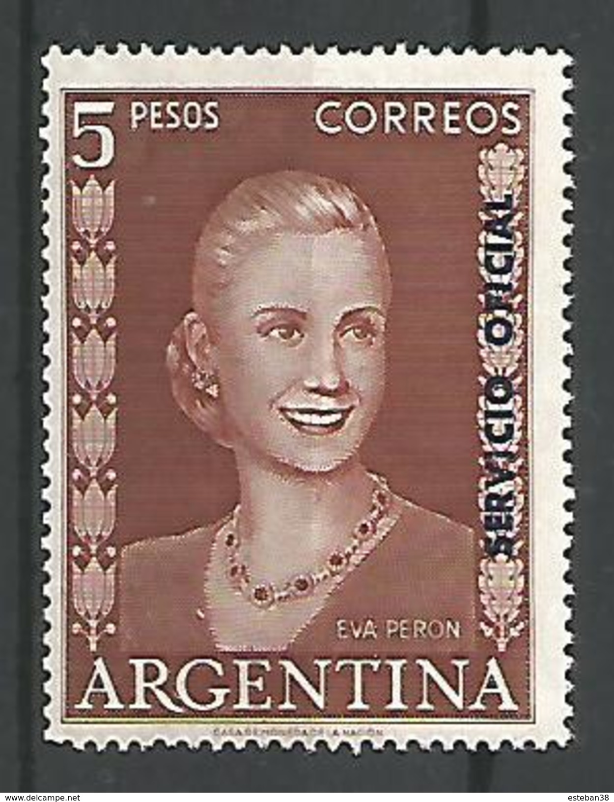 Eva Peron $5 Castaño Lila - Oficiales