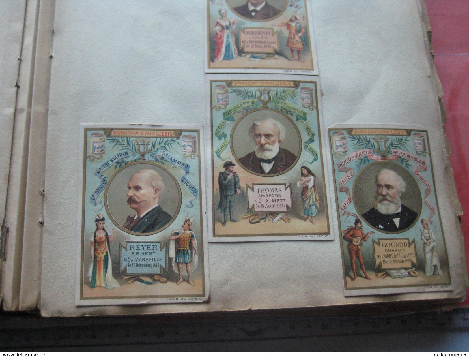 Album c1890, all thematic many litho advertising compl sets, hundreds of trade cards : Liebig, Huntley, many topics