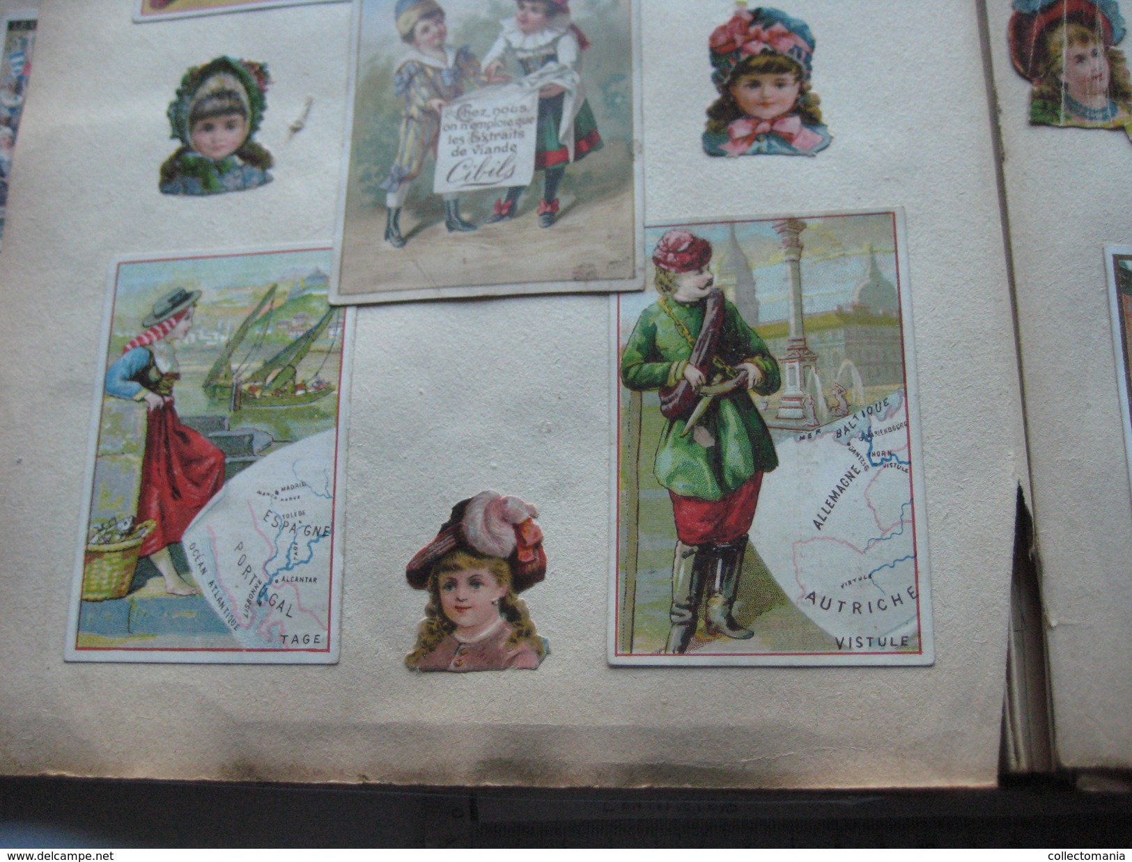 Album c1890, all thematic many litho advertising compl sets, hundreds of trade cards : Liebig, Huntley, many topics