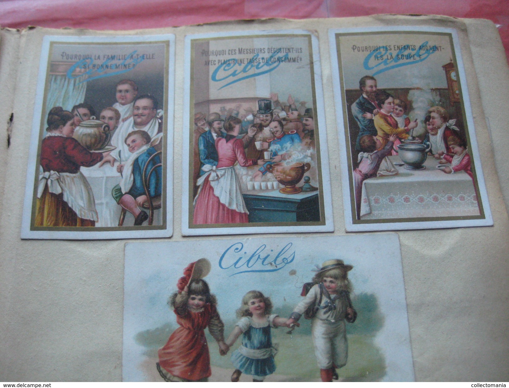 Album c1890, all thematic many litho advertising compl sets, hundreds of trade cards : Liebig, Huntley, many topics