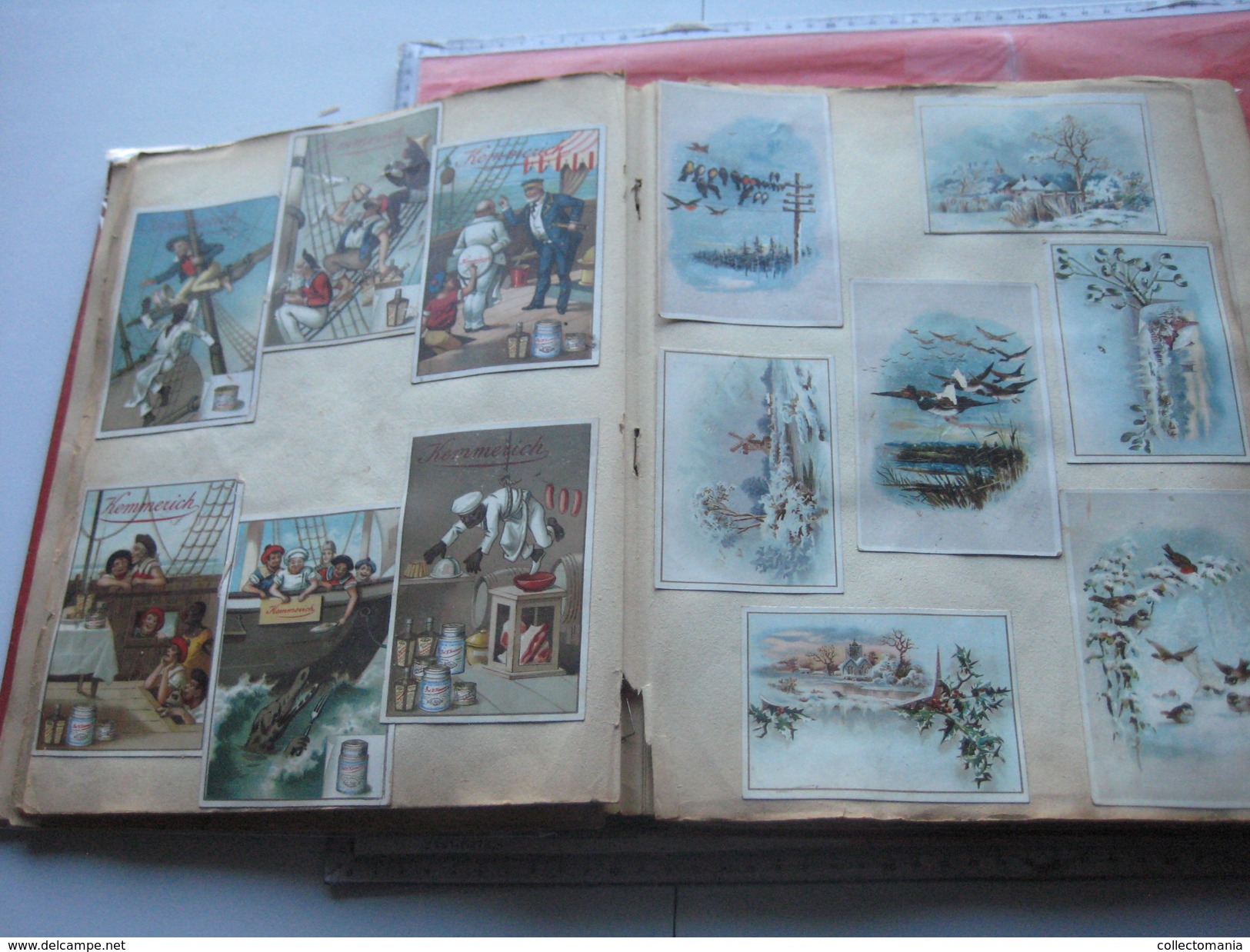 Album c1890, all thematic many litho advertising compl sets, hundreds of trade cards : Liebig, Huntley, many topics