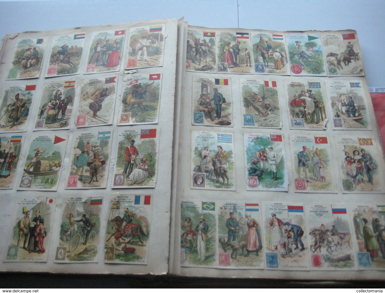 tres ancien epaix (dikke) Album chromos Glanzbilder far before 1900 also advertising cards, expo 1900 & postman SERIE
