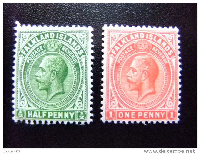 MALVINAS FALKLAND ISLANDS 1912 GEORGE V Yvert N &ordm; 26 -27 * MH - Maldiven (...-1965)