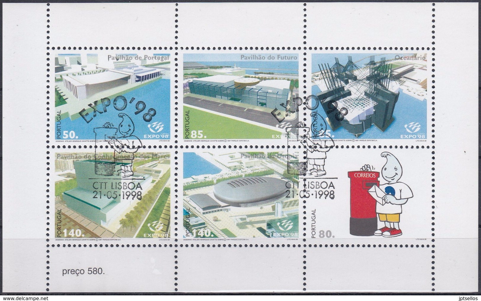 PORTUGAL 1998 Nº 2238/42 + 2266 EN HB USADO 1º DIA - Blocks & Sheetlets