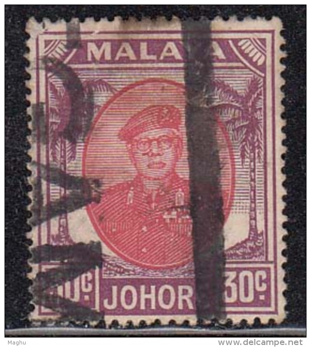 Johore Used 1949 - 1955 , 30c Malaya - Johore