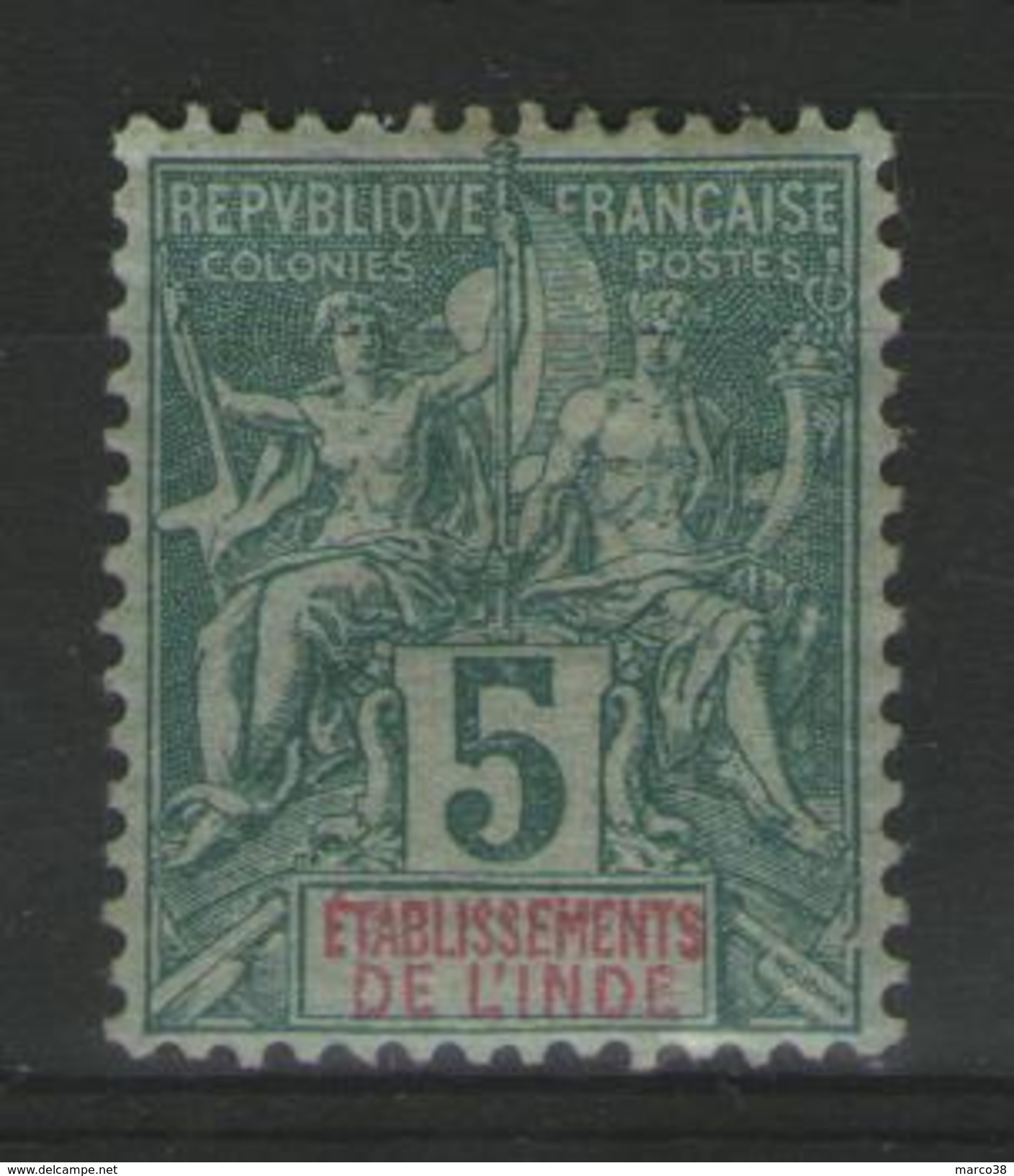 INDE:  N°4 *, Variété "encoche Dans Le Filet Du Cadre à Droite En Bas" - Unused Stamps