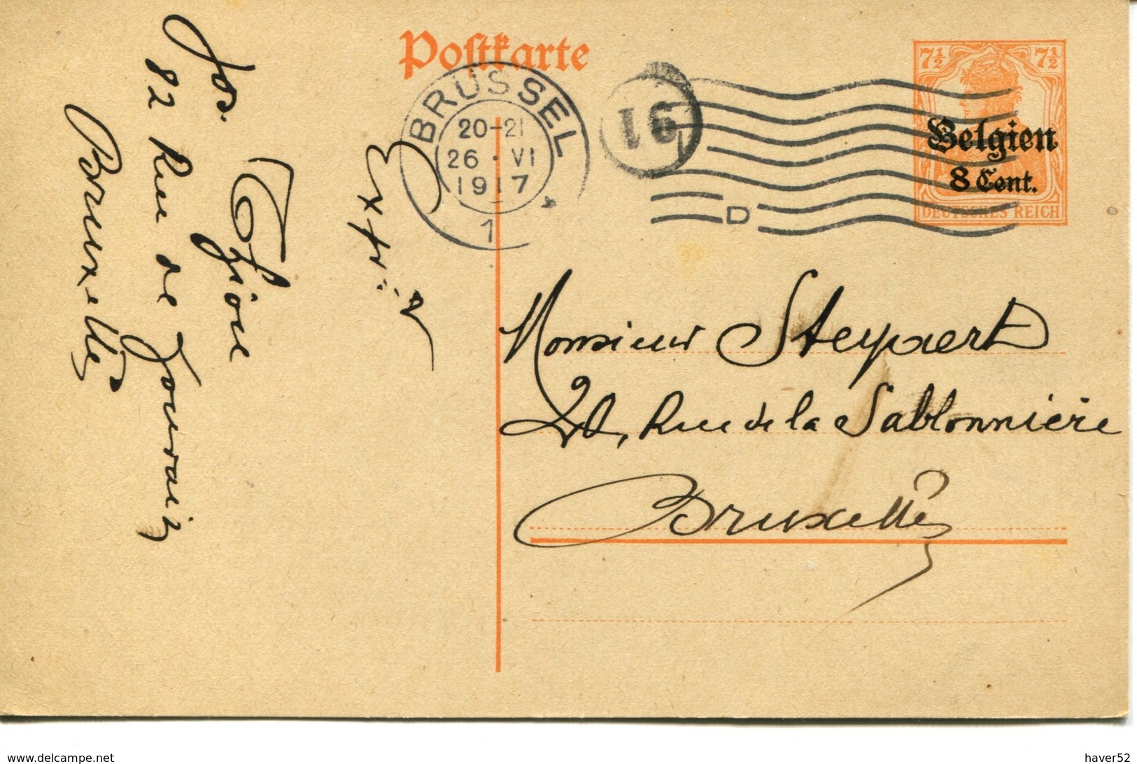 Postkaart Bezetting 1917 Brussel -  - See Scan - Other & Unclassified