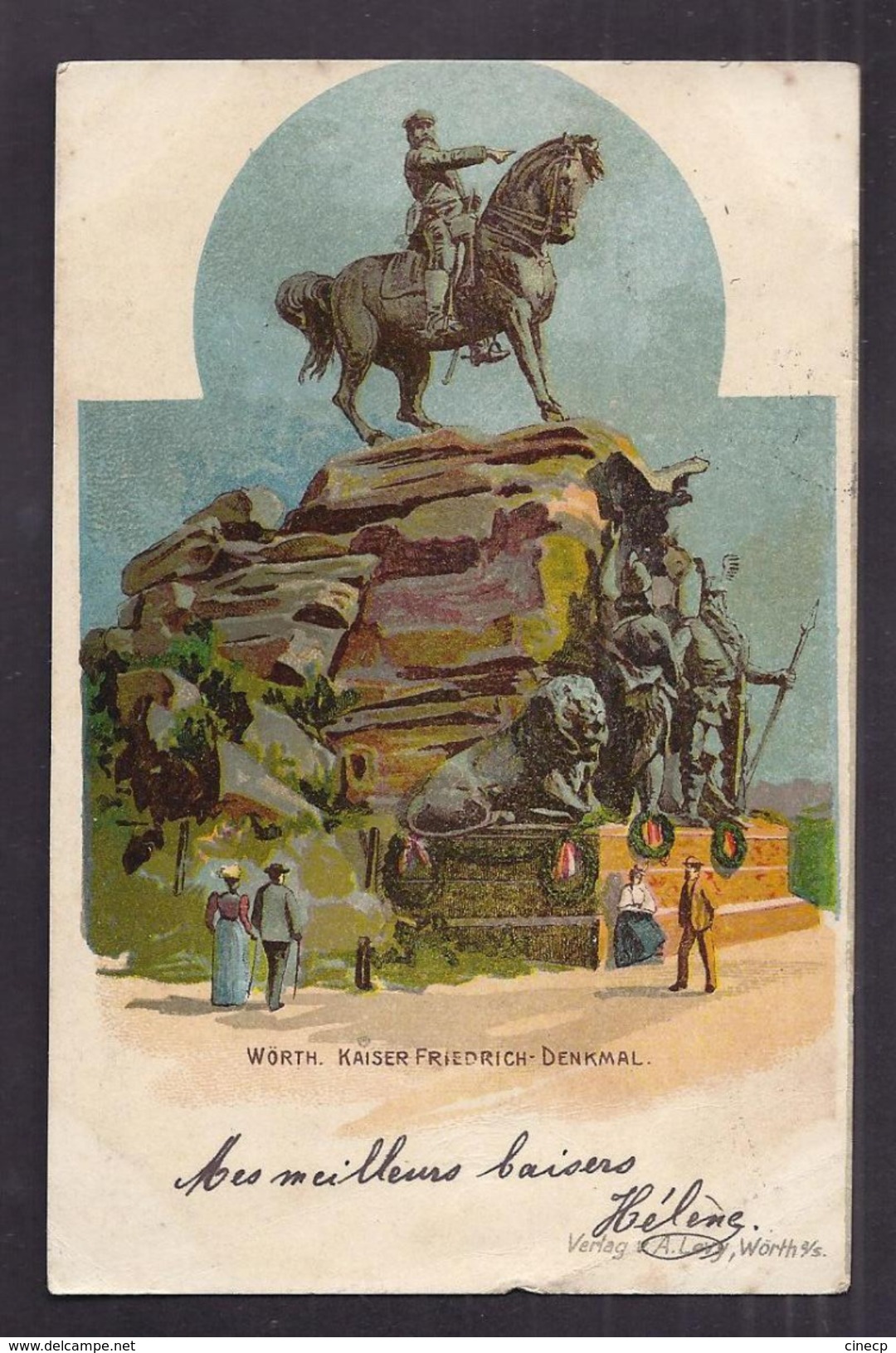 CPA ALLEMAGNE - WÖRTH - Kaiser Friedrich-Denkmal - TB ILLUSTRATION De La Statue - CP Voyagée 1904 - Woerth