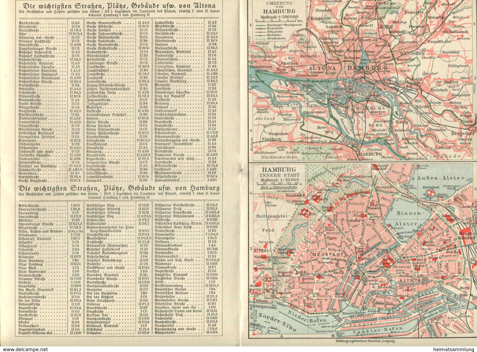 Hamburg-Altona Ca. 1910 - Maßstab 1:40'000 - 24cm X 31cm - Rückseitig Hamburg Innere Stadt Und Umgebung Von Hamburg Sowi - Landkarten