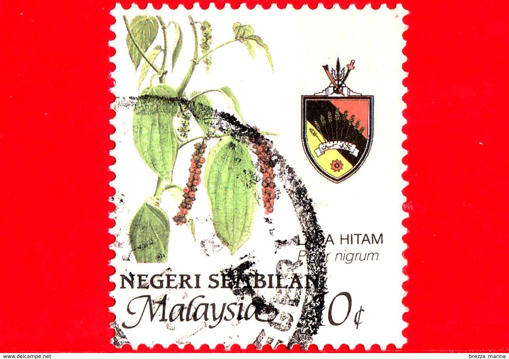 MALESIA - MALAYSIA - Usato - 1986 - Flora - Fiori - Piper Nigrum - 10 - Malesia (1964-...)