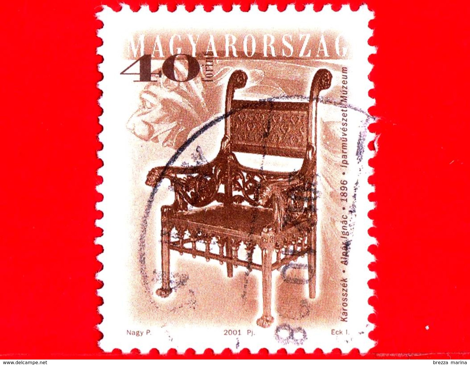 UNGHERIA - Magyar - Usato - 2001 - Mobili Antichi - Arredamento - Sedia - Chair - Armchair By Ignac Alpar, 1896 - 40 - Used Stamps