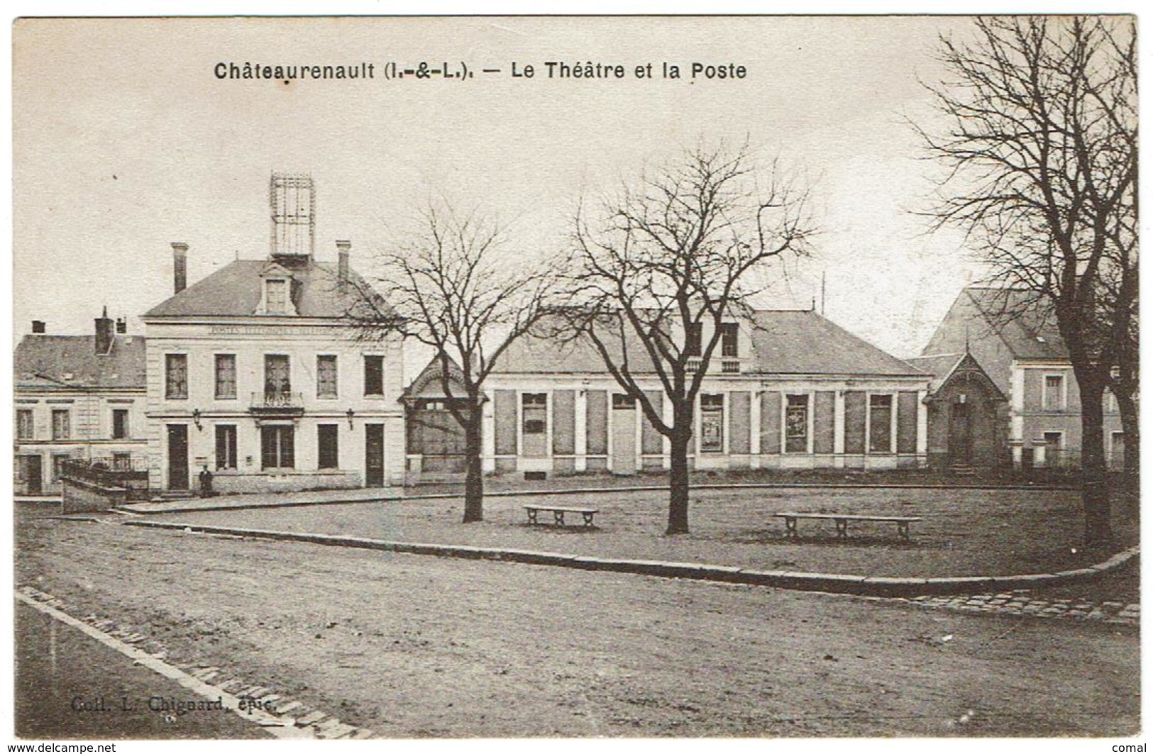 CPA - 37 - CHATEAU-RENAULT - Le Théatre Et La Poste - - Autres & Non Classés