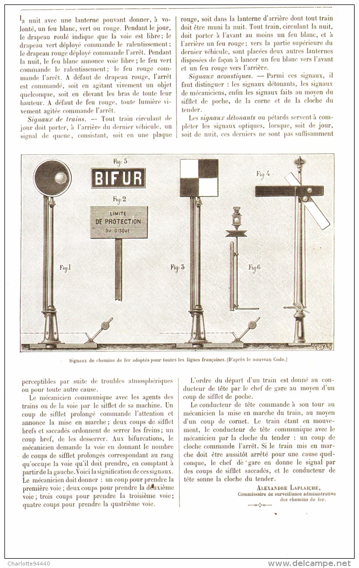 CODE DES SIGNAUX DE CHEMINS DE FER 1886 - Eisenbahnverkehr