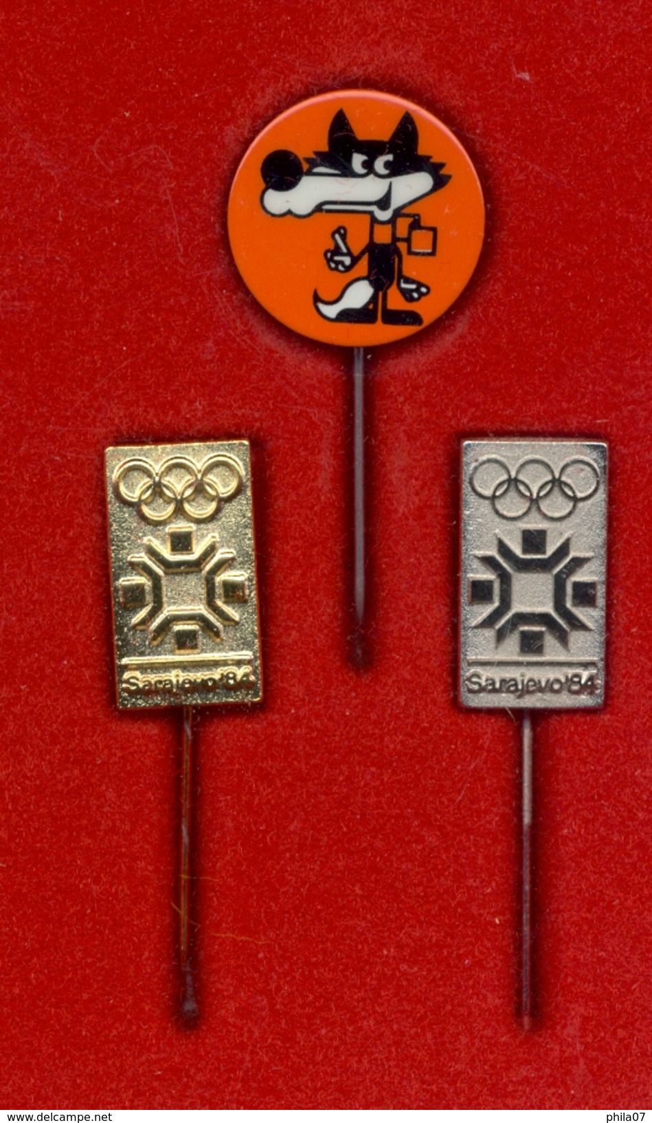 Winter Olympic Games Sarajevo 1984. Original Set Of Pins And Badges / 4 Scans - Jeux Olympiques