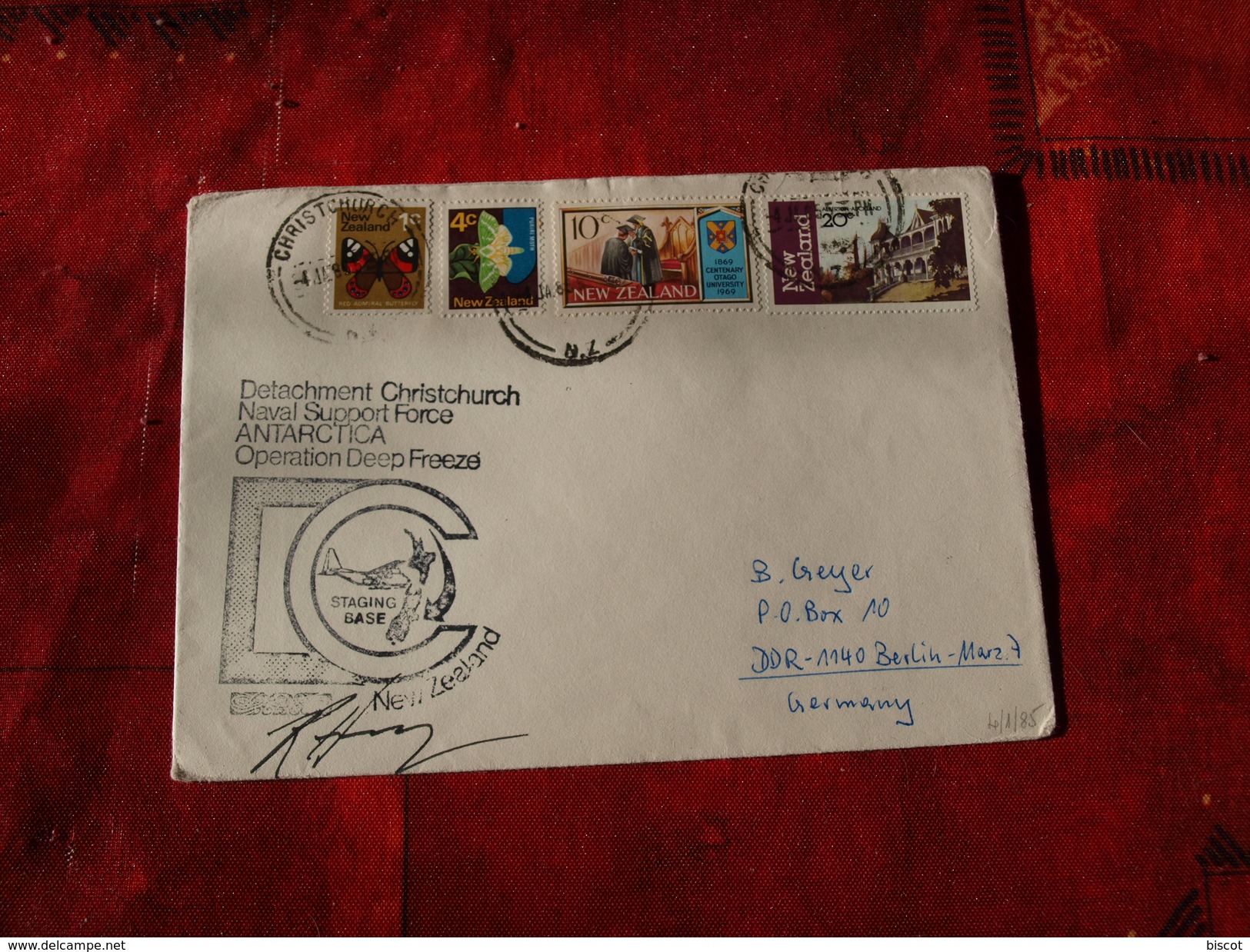 Christchurch 4 Janvier1985 Opération Deepfreeze - Lettres & Documents