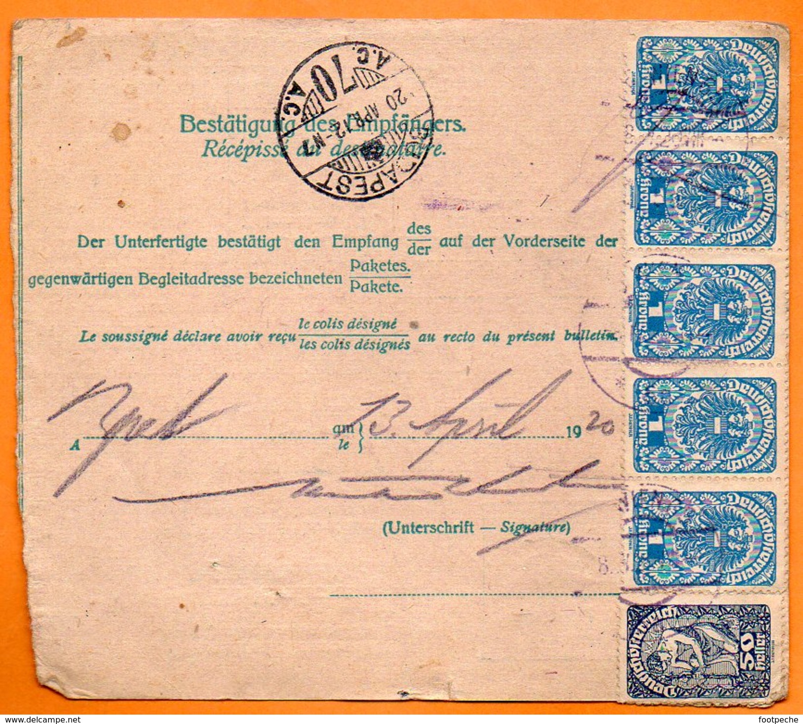 HONGRIE Recommandé   1920  Entier Postal  N° DD 295 - Briefe U. Dokumente