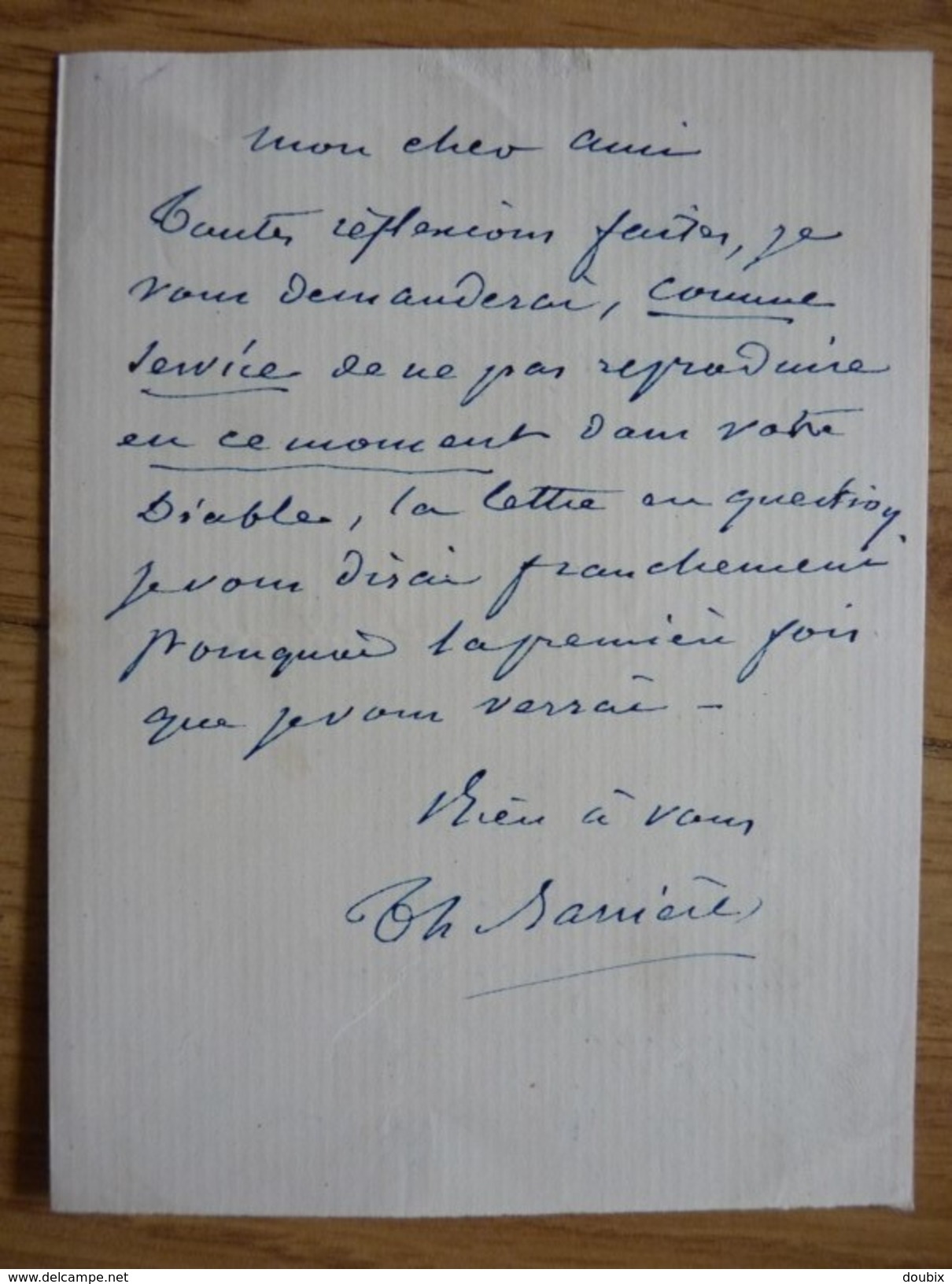 Théodore BARRIERE (1821-1877) Auteur Dramatique. Vaudeville. AUTOGRAPHE - Altri & Non Classificati