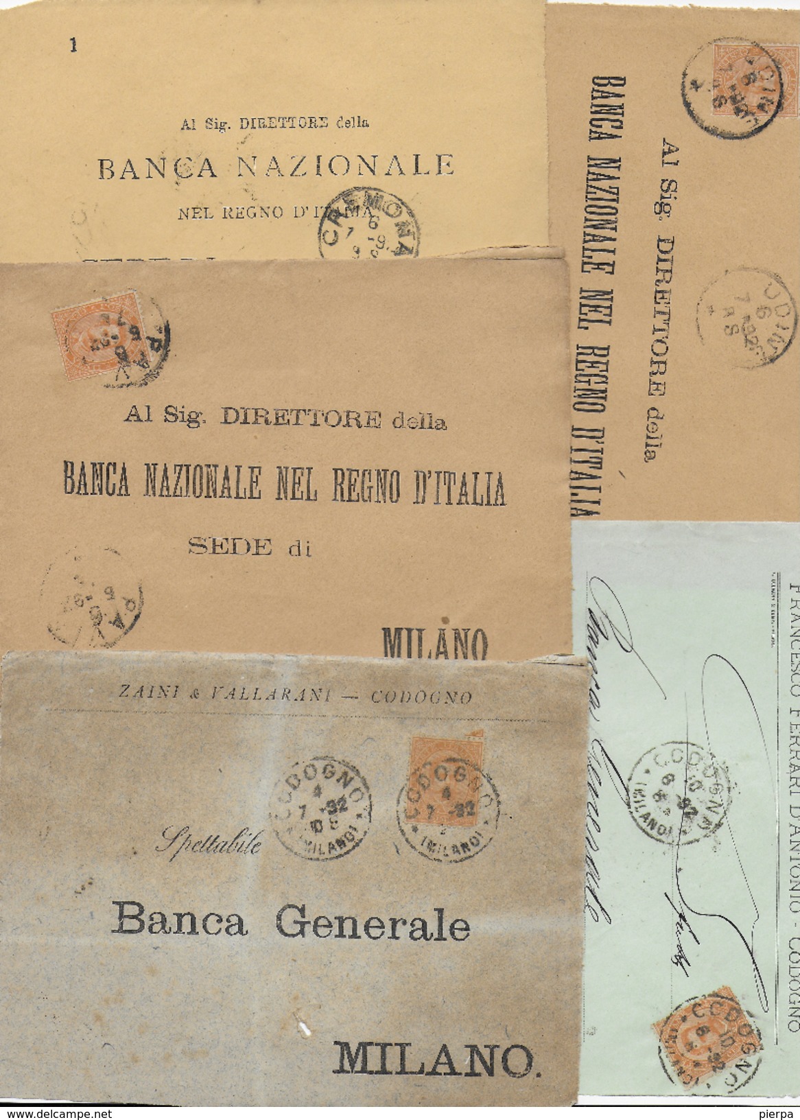 20 FRONTESPIZI PER LO PIU' BANCHE TUTTI AFFRANCATI CON 20 CENT UMBERTO - Storia Postale