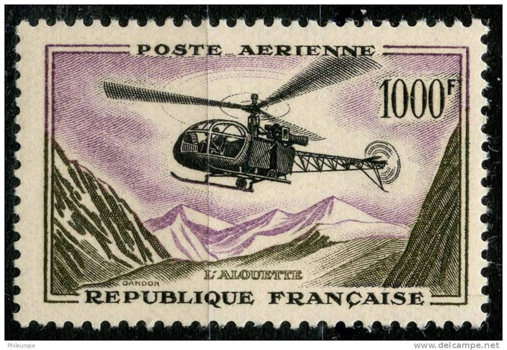 France PA (1957) N 37 * (charniere) - 1927-1959 Neufs