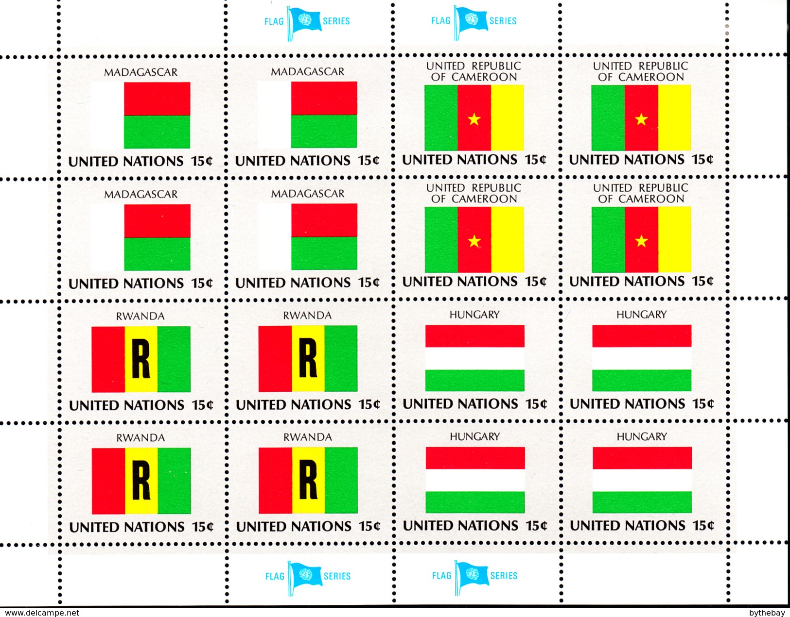 United Nations NY MNH 1980 Flag Sheets Scott #325-#340 - Neufs