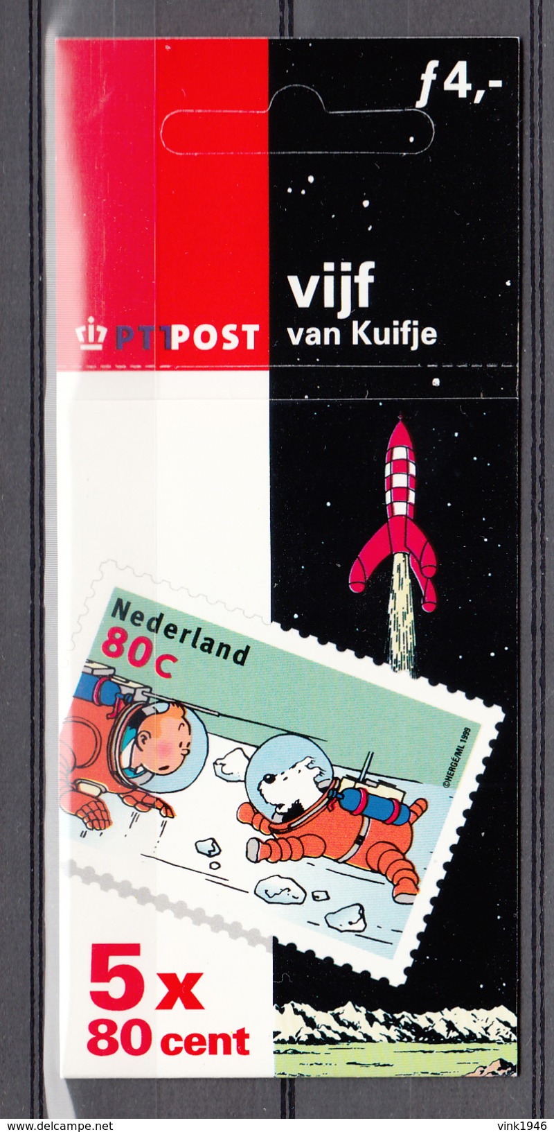 Nederland Netherlands 1999,5V In Booklet,kuifje,tintin,mannen Op De Maan/lune,MNH/Postfris(A3088) - Autres & Non Classés