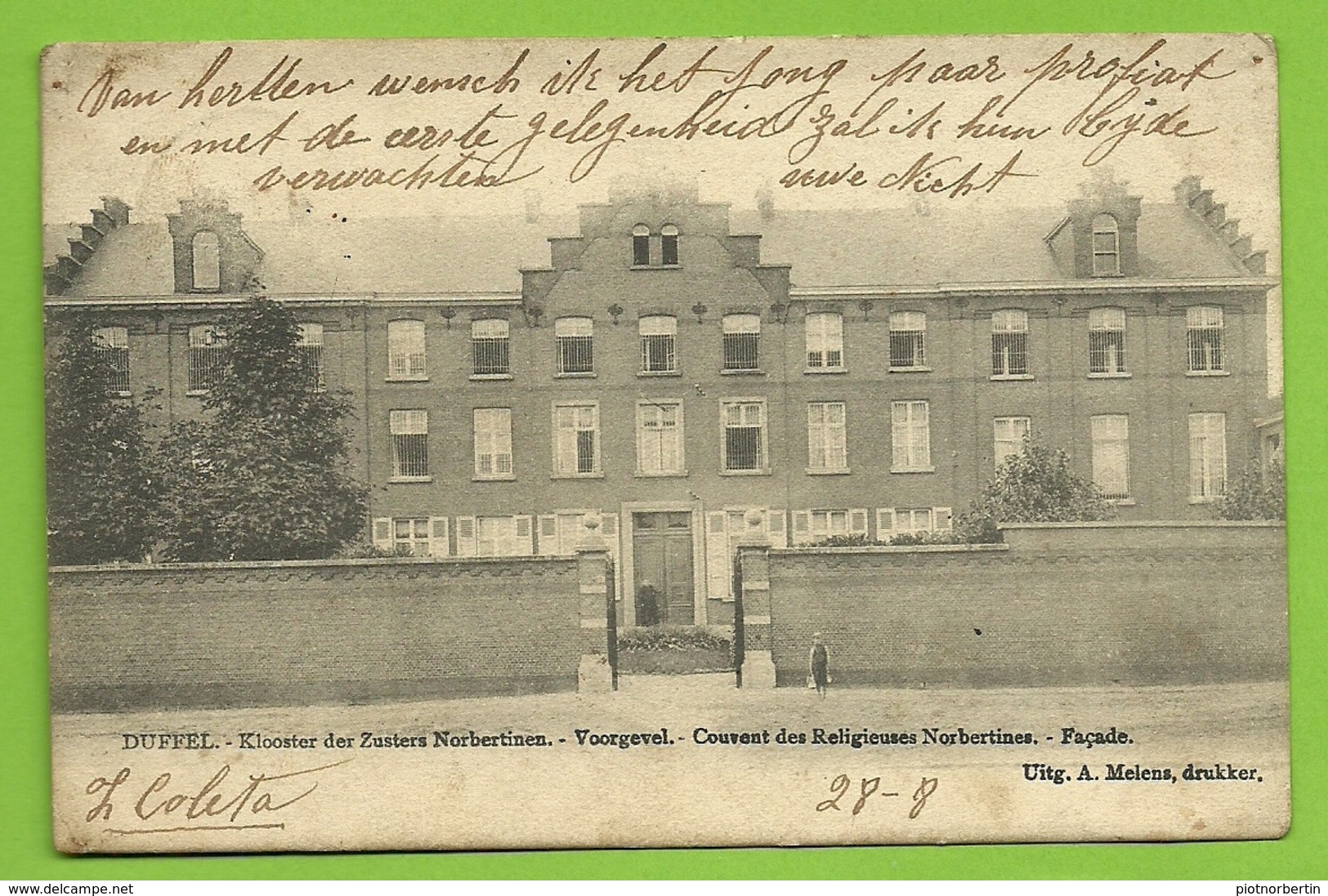 DUFFEF  / Klooster Der Zusters Norbertinen - Voorgevel  / / Couvent Des Religieuses Norbertines Facade(1906) (bl K) - Duffel