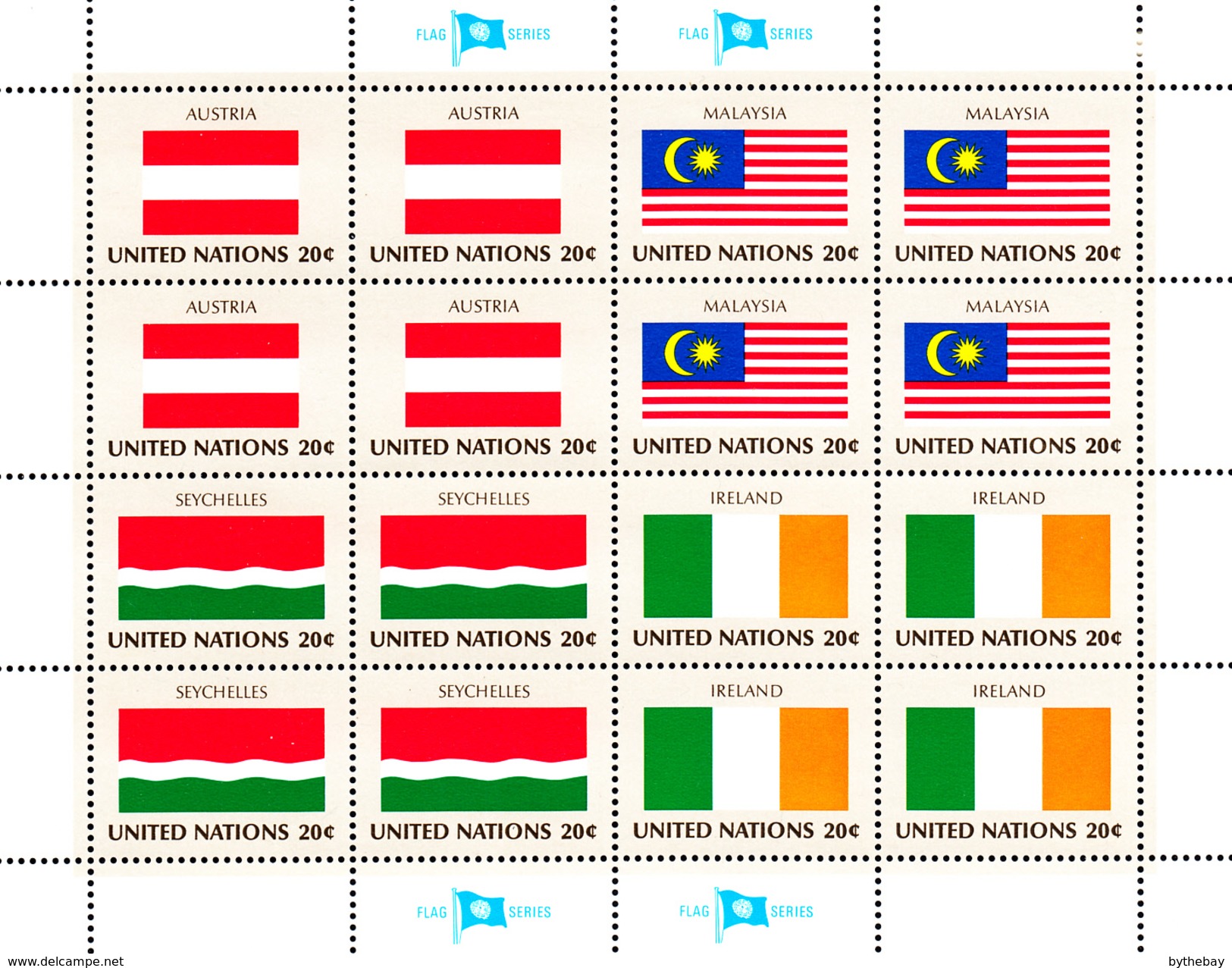 United Nations NY MNH 1982 Flag Sheets Scott #374-#389 - Neufs