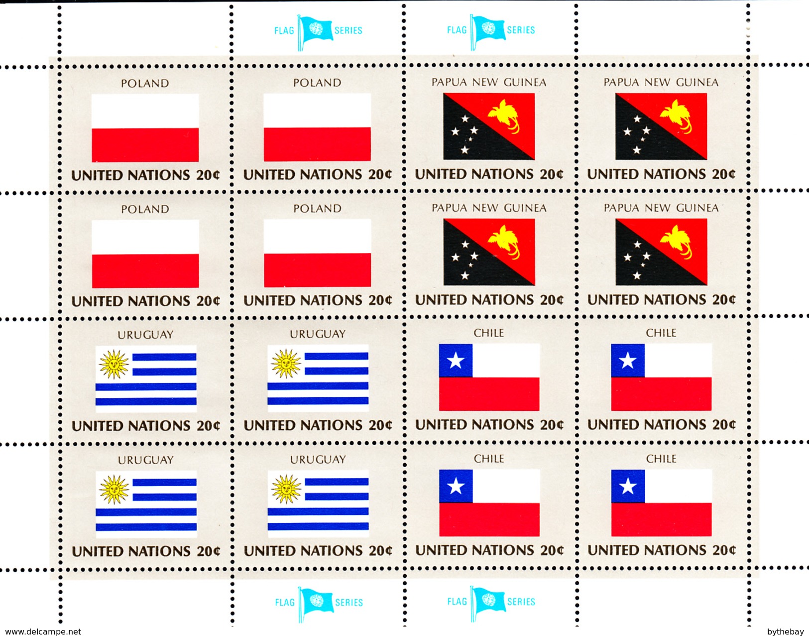 United Nations NY MNH 1984 Flag Sheets Scott #425-#440 - Unused Stamps