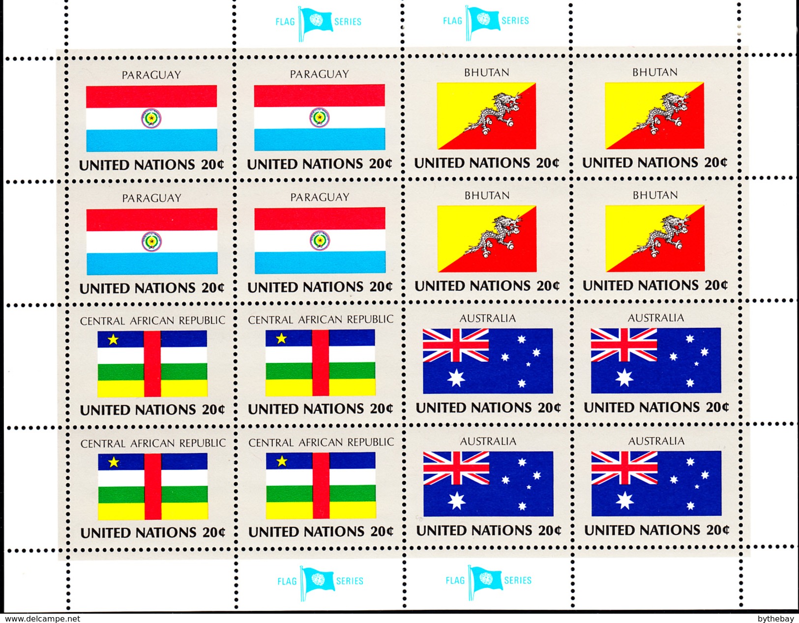 United Nations NY MNH 1984 Flag Sheets Scott #425-#440 - Neufs