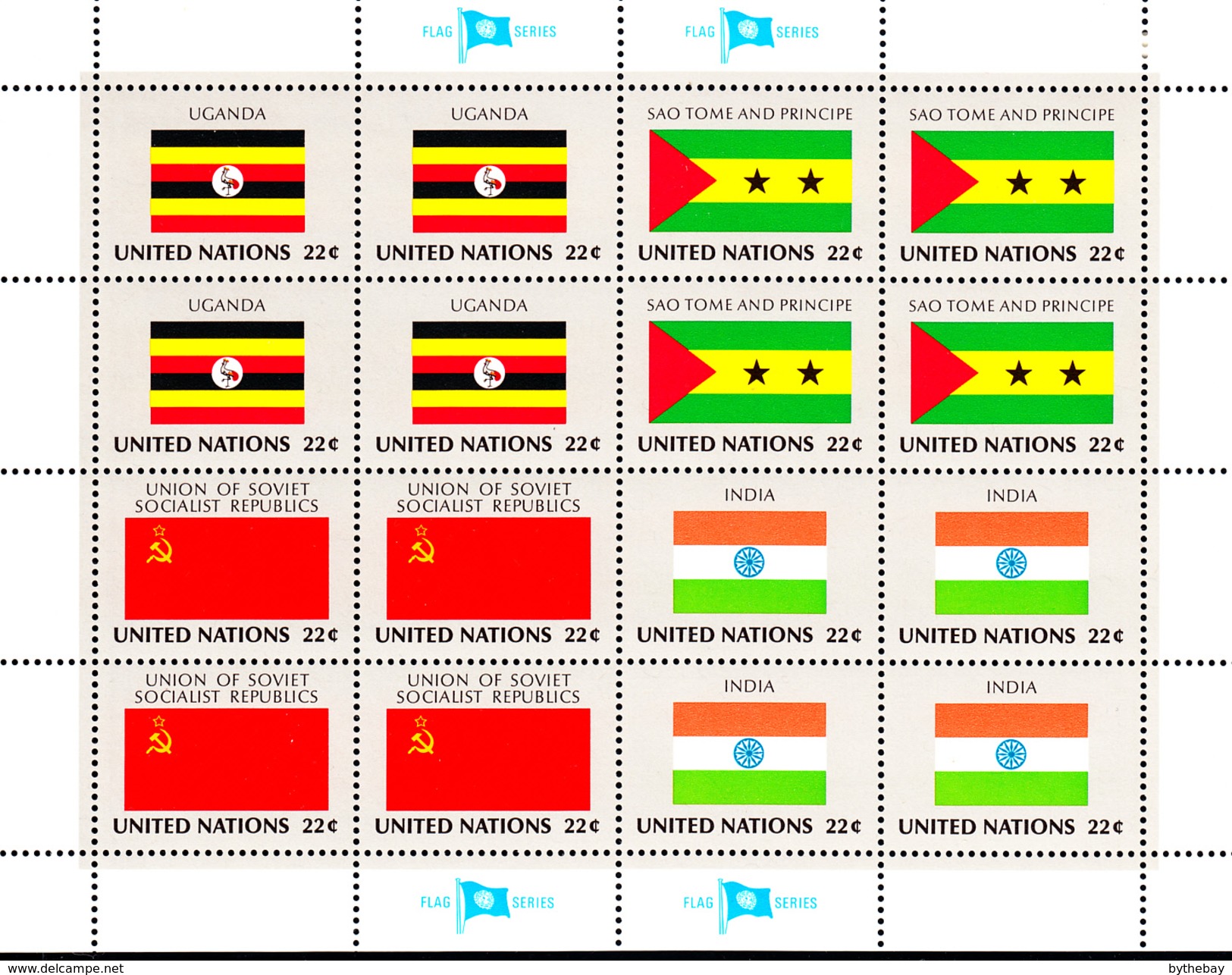 United Nations NY MNH 1985 Flag Sheets Scott #450-#465 - Neufs