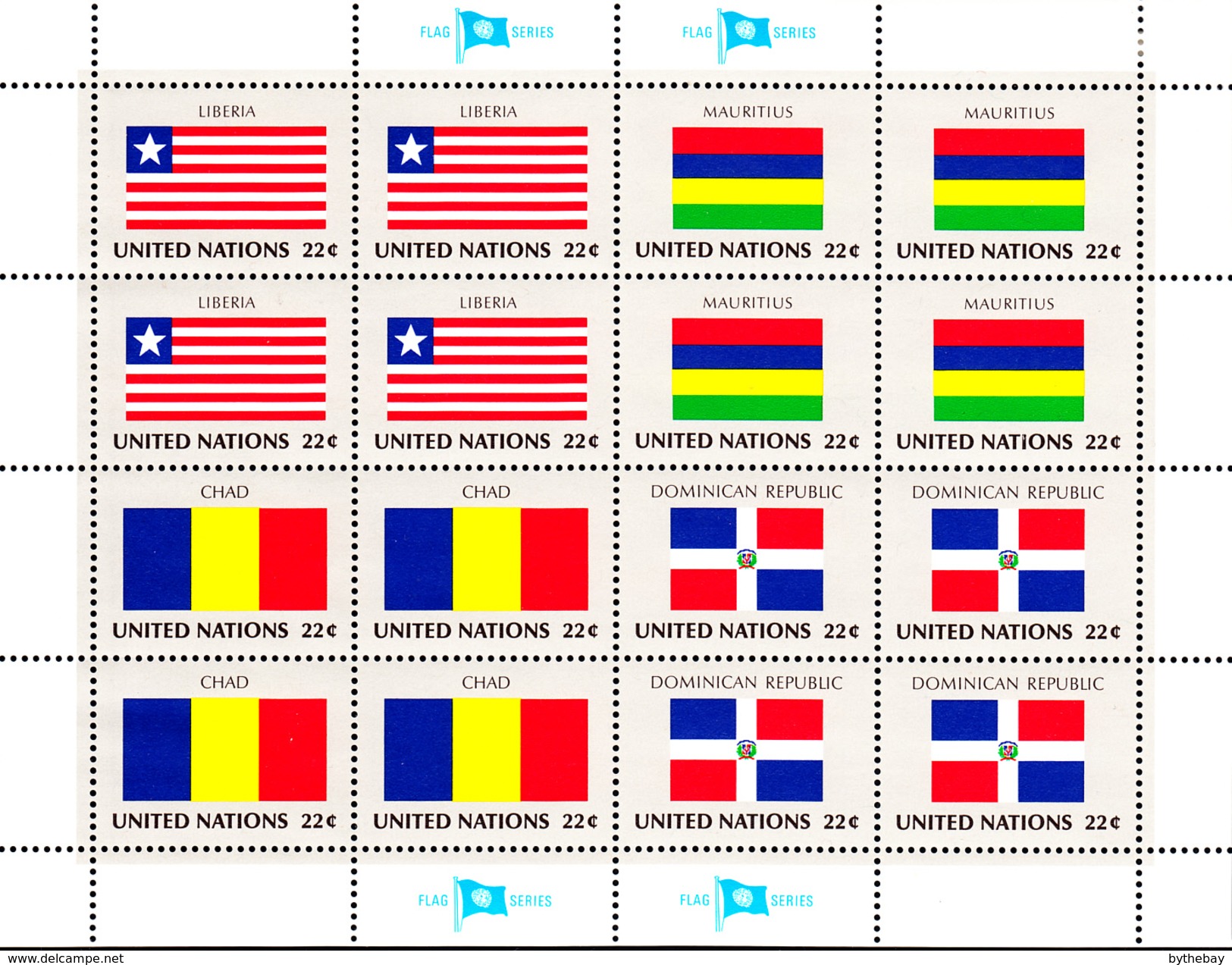 United Nations NY MNH 1985 Flag Sheets Scott #450-#465 - Ungebraucht