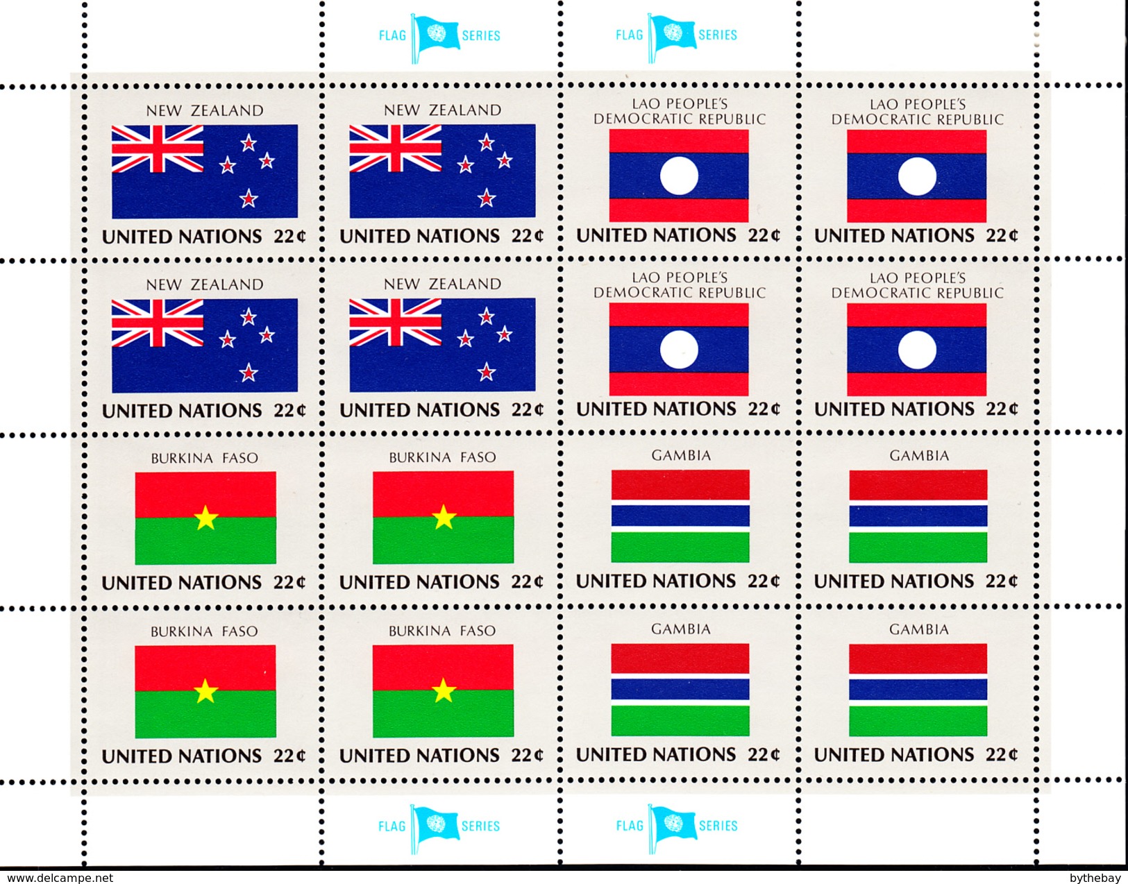 United Nations NY MNH 1986 Flag Sheets Scott #477-#492 - Neufs