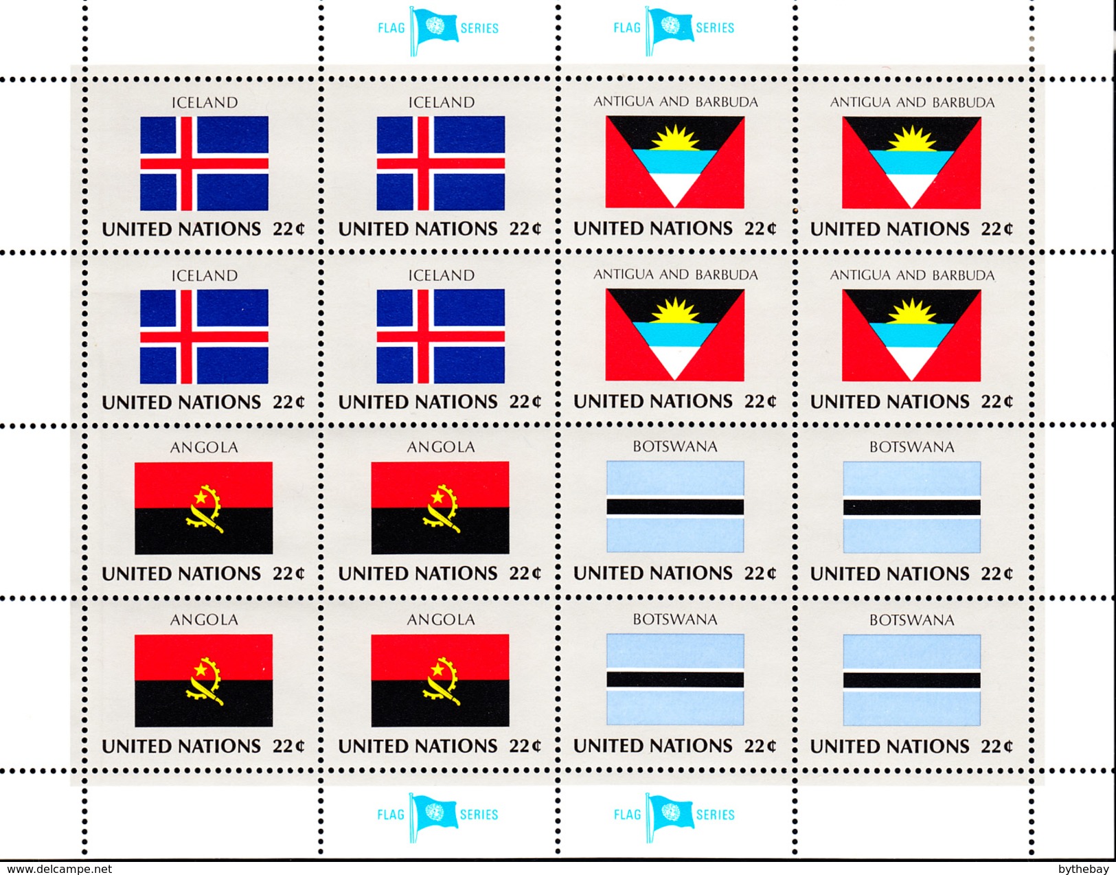 United Nations NY MNH 1986 Flag Sheets Scott #477-#492 - Neufs