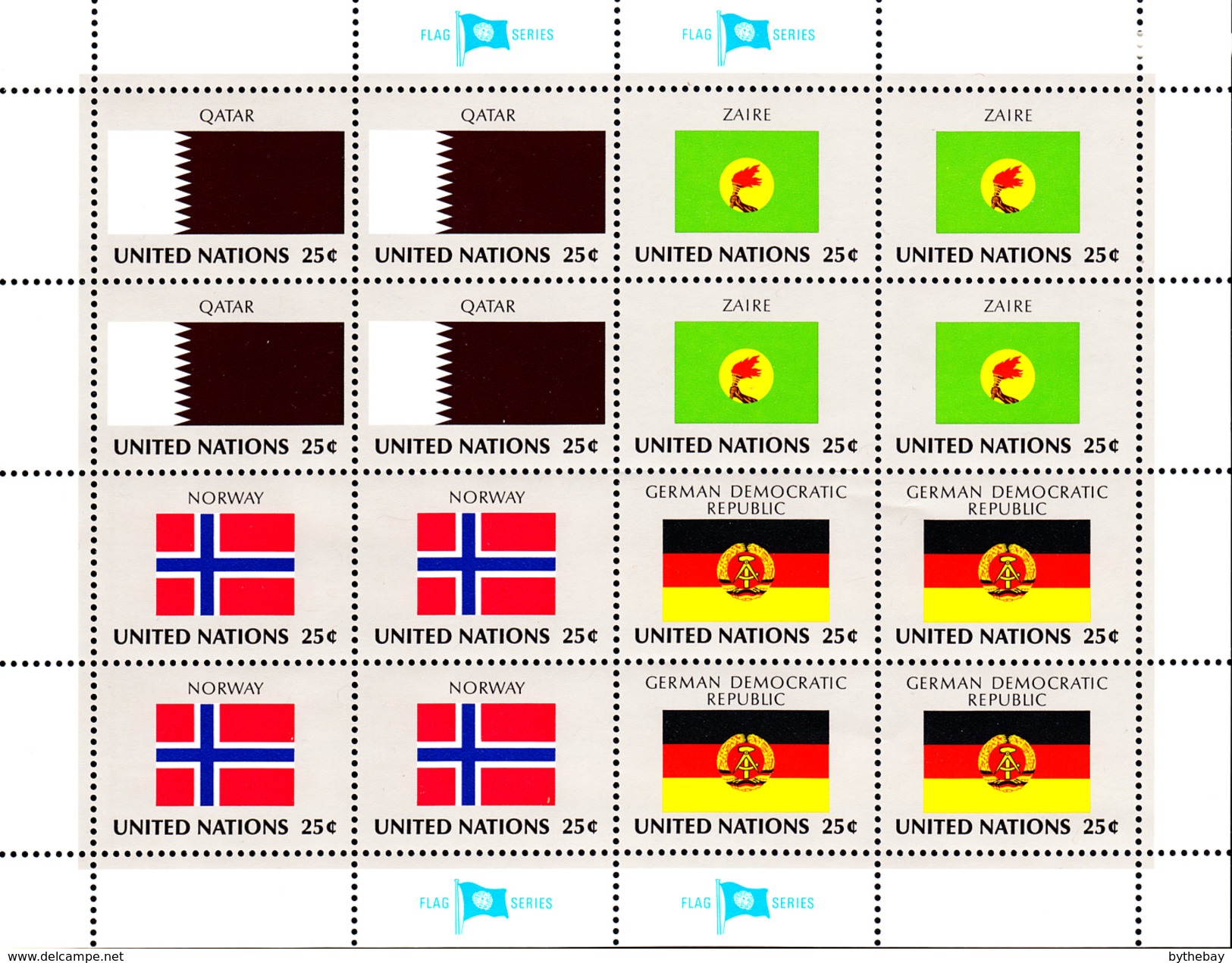 United Nations NY MNH 1988 Flag Sheets Scott #528-#543 - Neufs