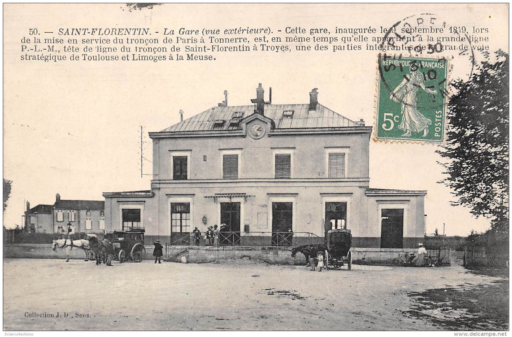 Saint Florentin       89  -    La Gare .  Vue Extérieure    (voir Scan) - Saint Florentin