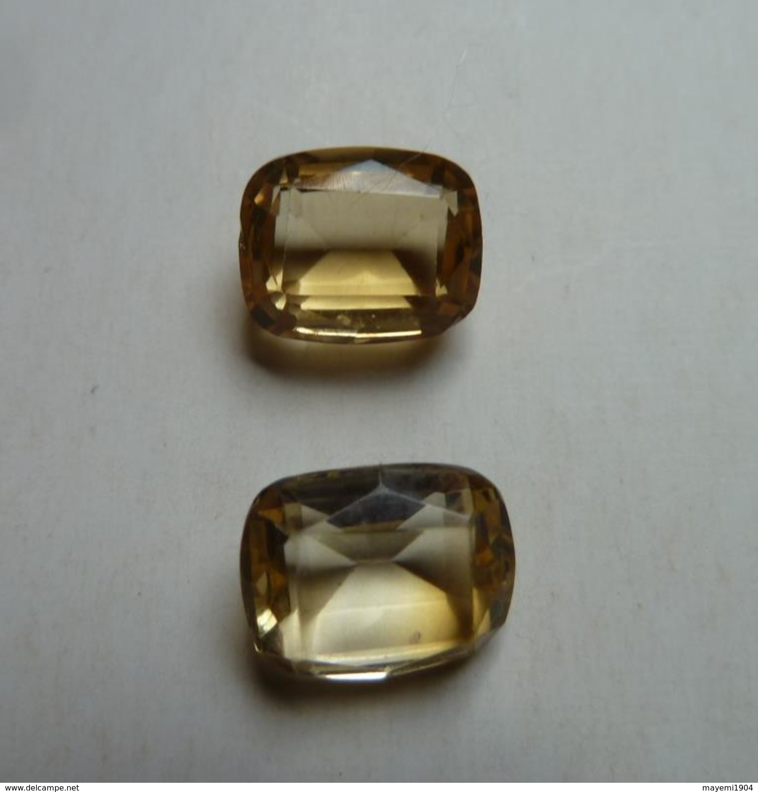 2 CITRINES Rectangulaires - 0.9mm X 10mm - - Autres & Non Classés