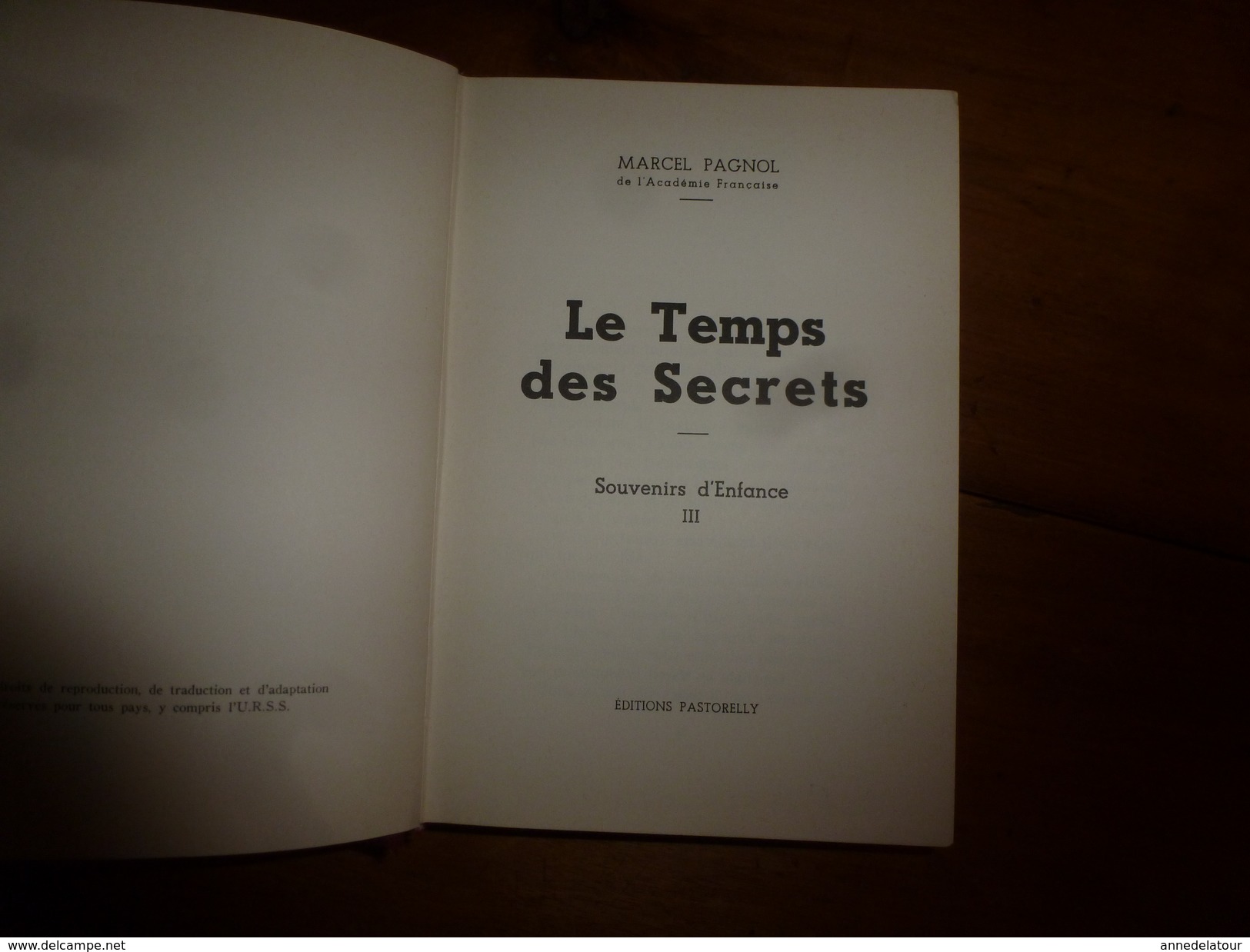 1961-62-64 : Lot De 3 Livres De Marcel Pagnol ----> Manon Des Sources,La Gloire De Mon Père,Le Temps Des Secrets. - Wholesale, Bulk Lots
