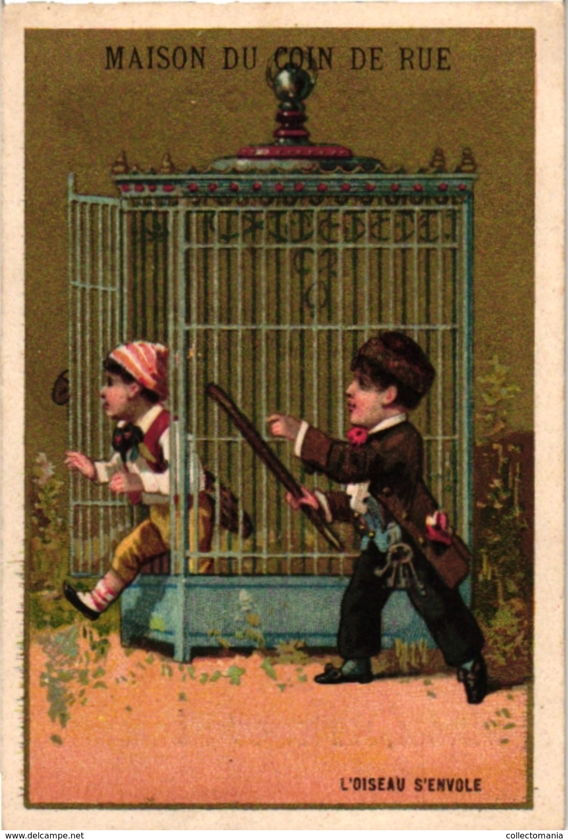 6 Cards C1900 Litho Paris Maison Franchomme Maison du Coin de Rue  Bird Cages Pierrot Printer Champenois