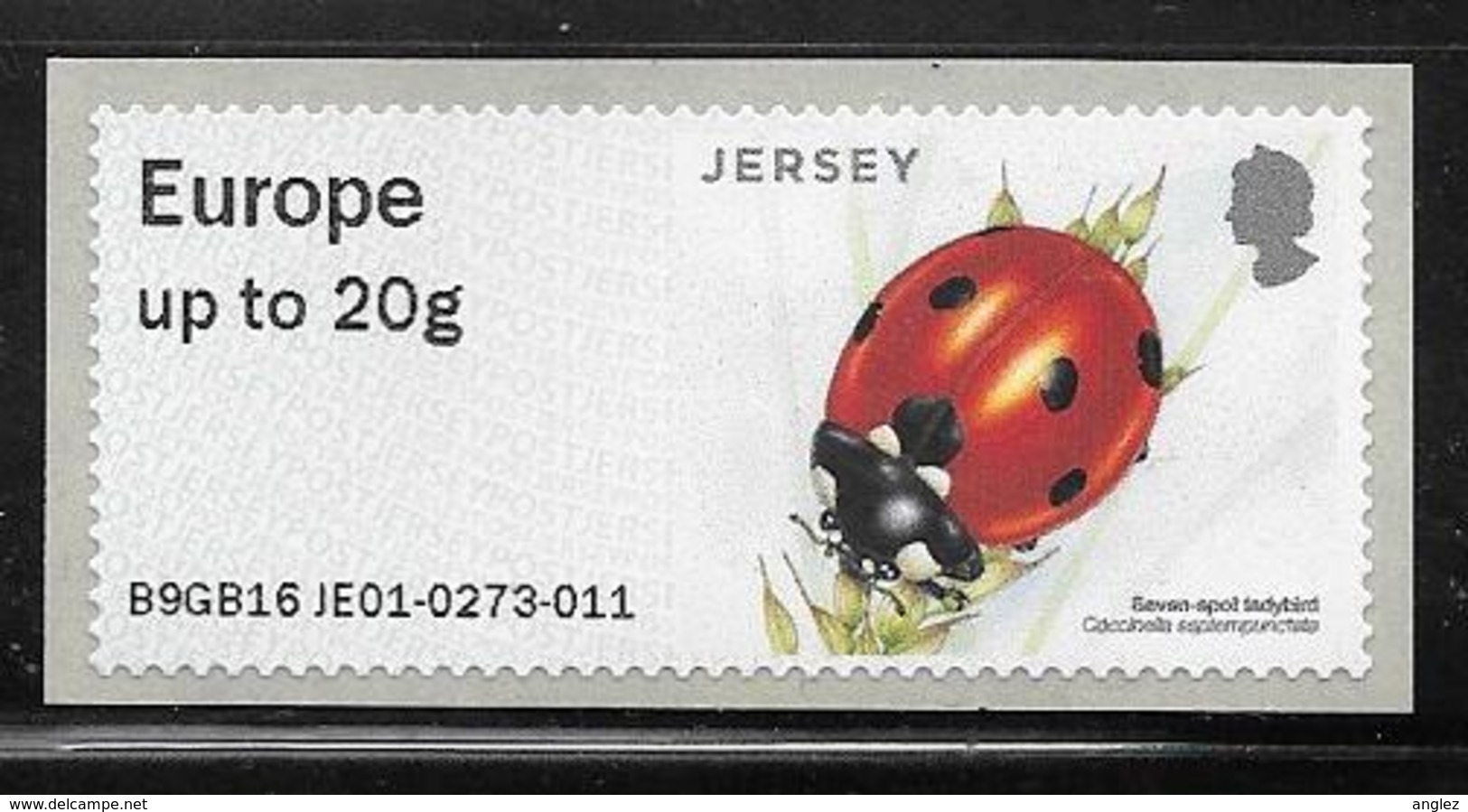 Jersey Post & Go ATM - Insects - Seven Spot Ladybird -  EU Letter 20g MNH - Jersey