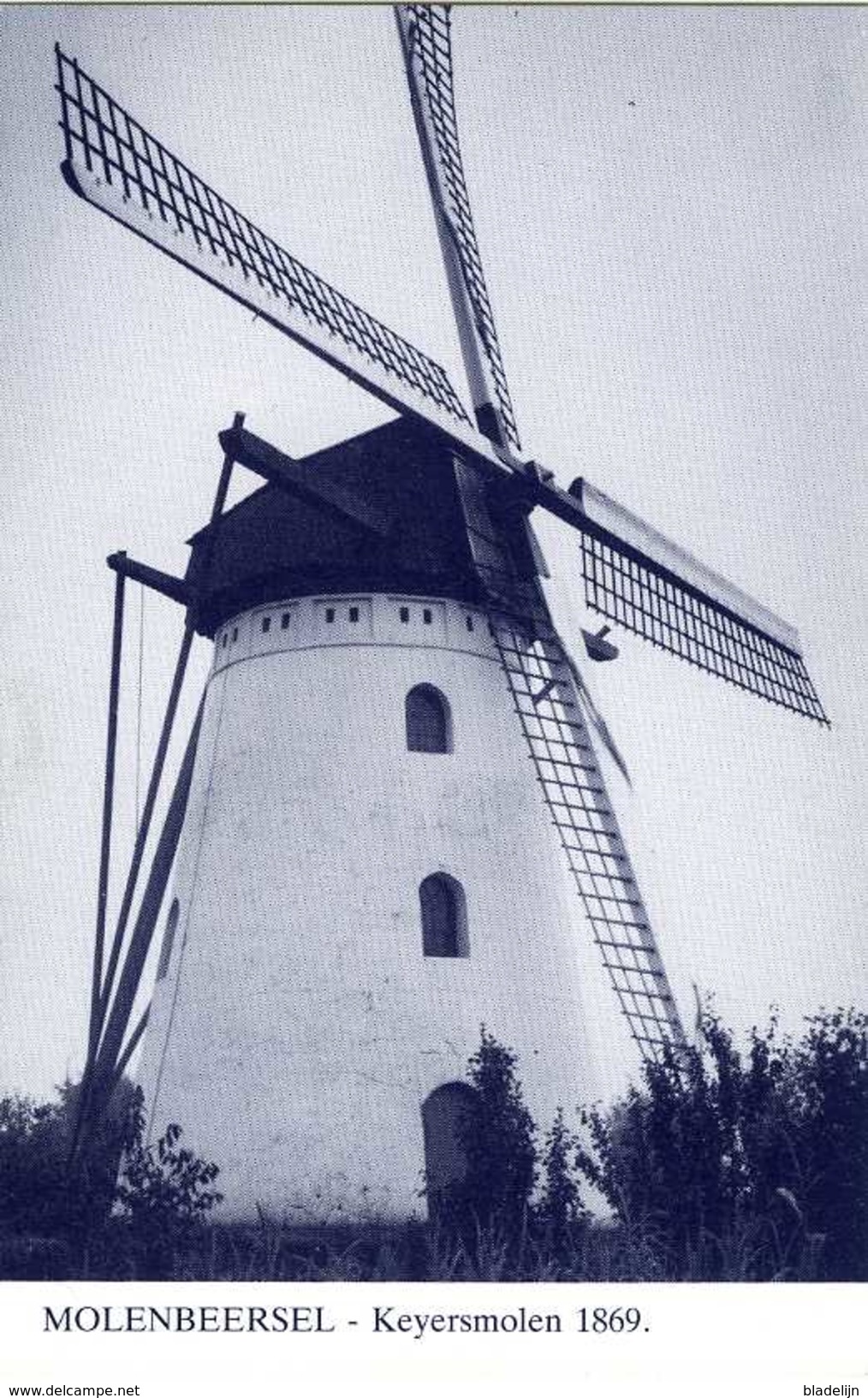 MOLENBEERSEL Bij Kinrooi (Limb.) - Molen/moulin - Blauwe Prentkaart Van De Stenen Keyersmolen - Kinrooi