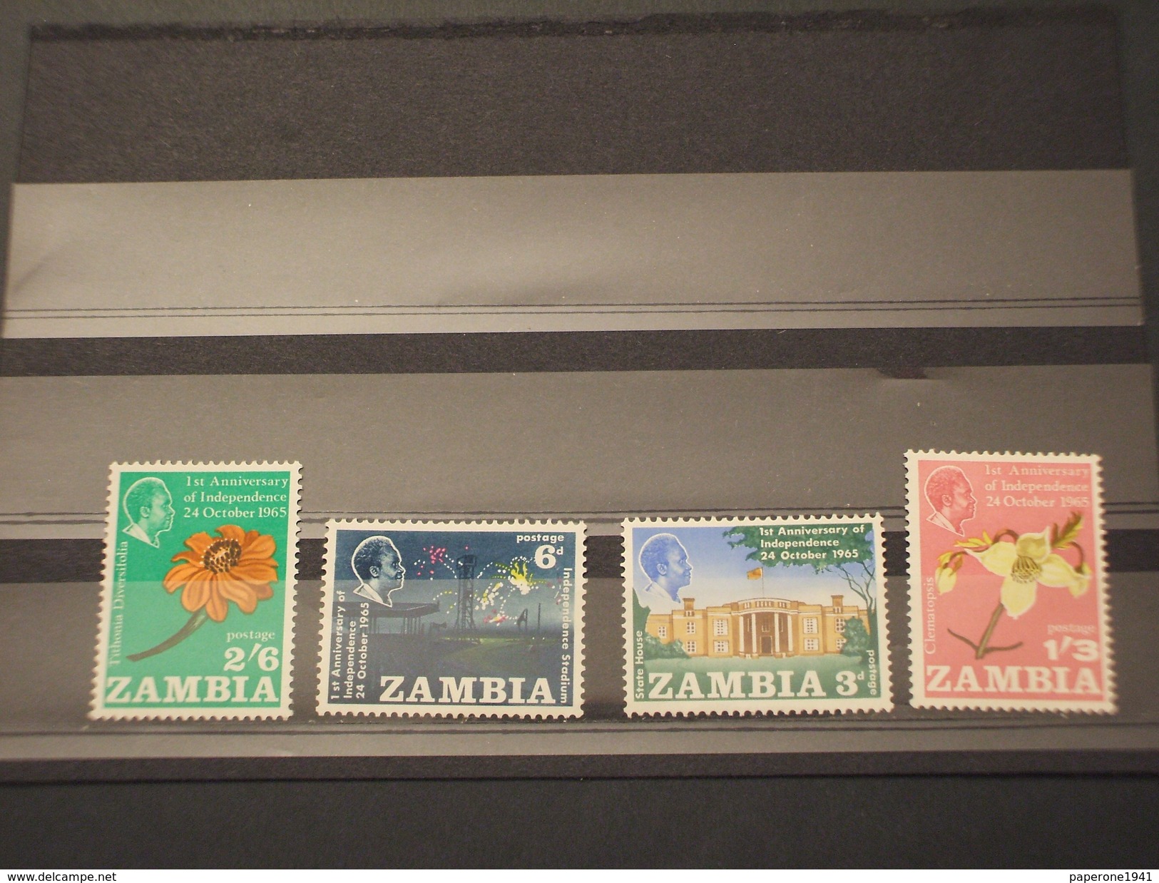 ZAMBIA - 1965 INDIPENDENZA/FIORI  4 VALORI  - NUOVI(++) - Zambia (1965-...)