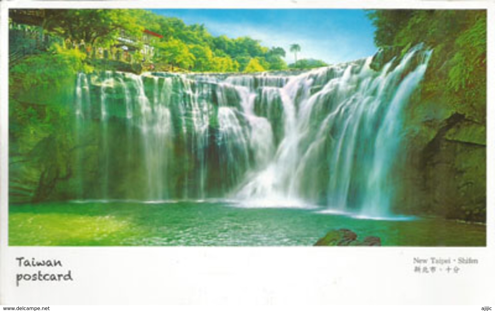 Shifen Scenic Waterfall,Keelung River, Broadest Waterfall In Taiwan, Postcard Addressed To ANDORRA,with Postmark Taipei - Taiwan