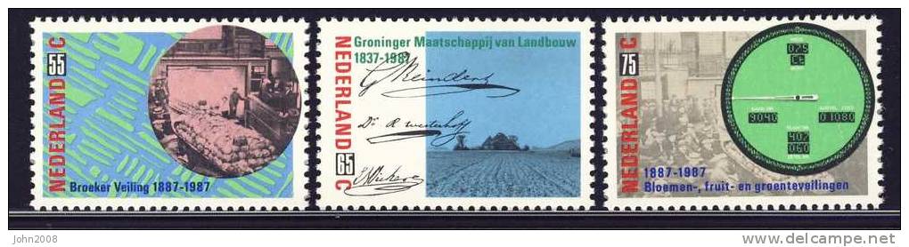 Niederlande / Netherlands 1987 : Mi 1320/1322 *** - Landwirtschaft / Agriculture - Nuevos