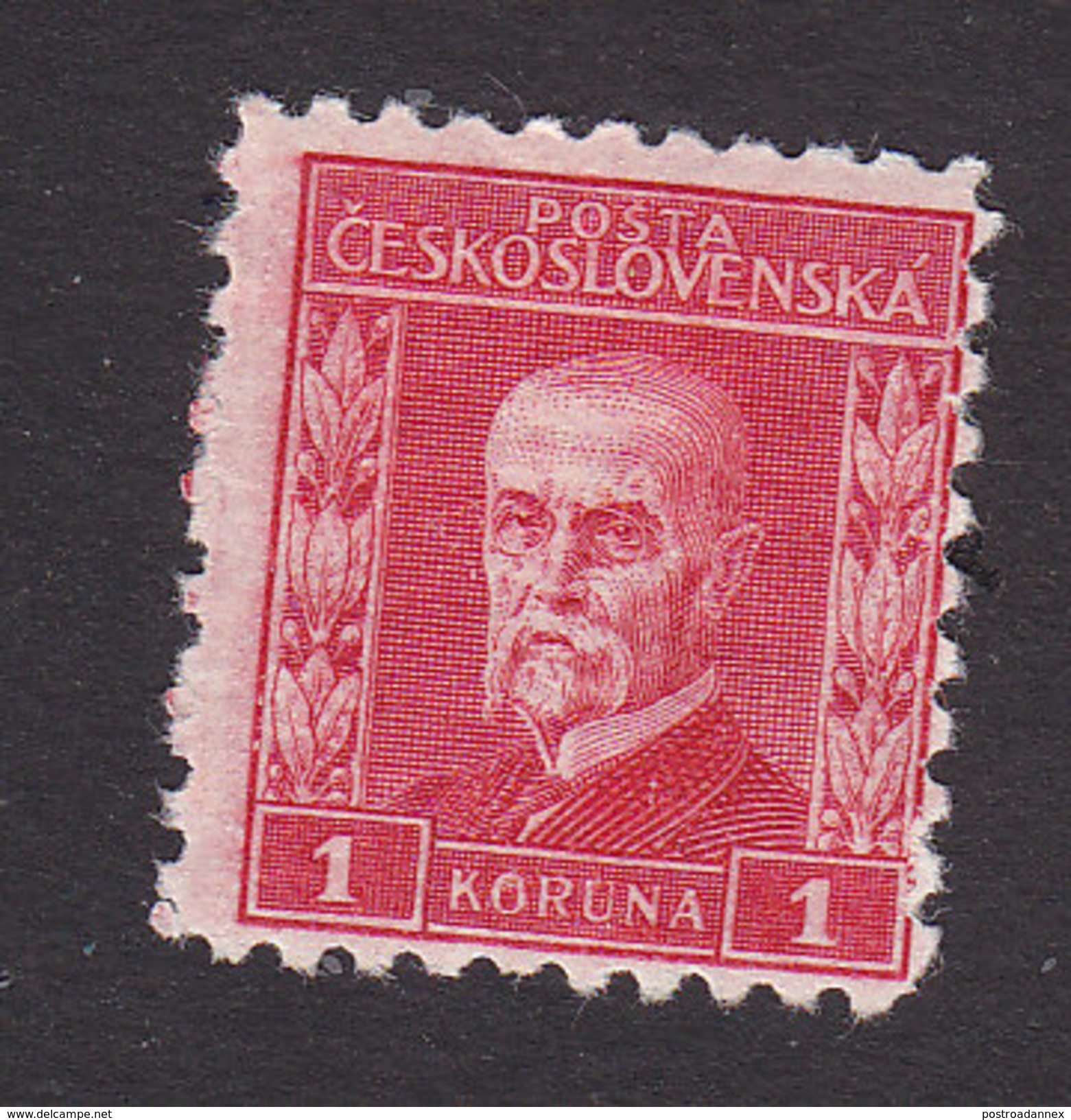 Czechoslovakia, Scott #106, Mint Hinged, President Masaryk, Issued 1926 - Unused Stamps