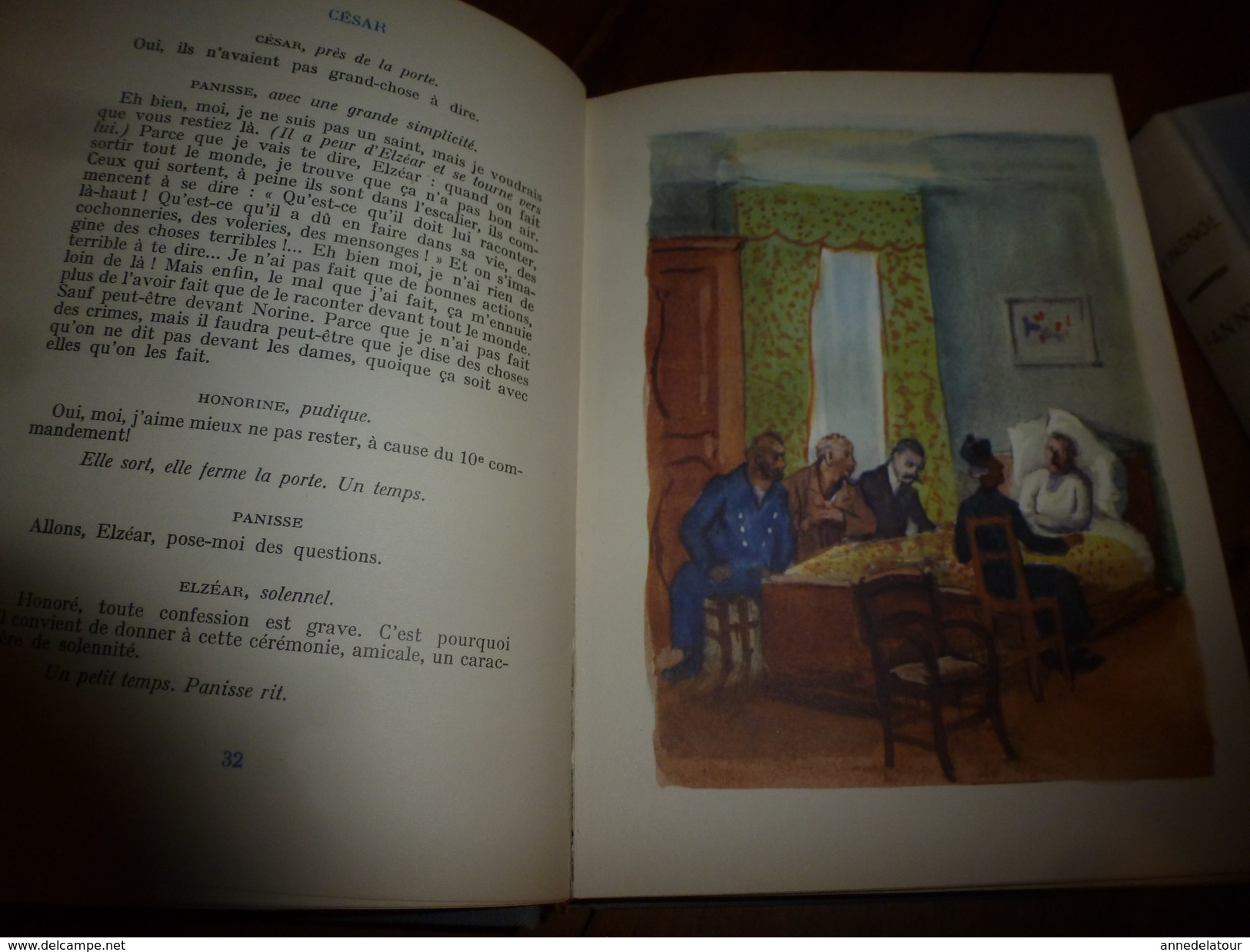 1952-53 :Lot De 4 Livres De Marcel Pagnol ---->(couvertures Toilées)César ,Marius ,Fanny ;(couverture Bristol) Marius . - Paquete De Libros