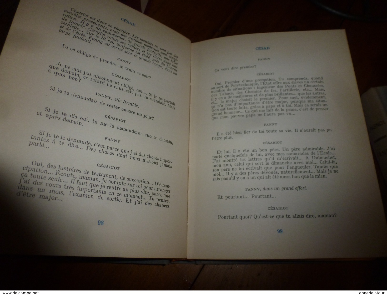 1952-53 :Lot De 4 Livres De Marcel Pagnol ---->(couvertures Toilées)César ,Marius ,Fanny ;(couverture Bristol) Marius . - Paquete De Libros