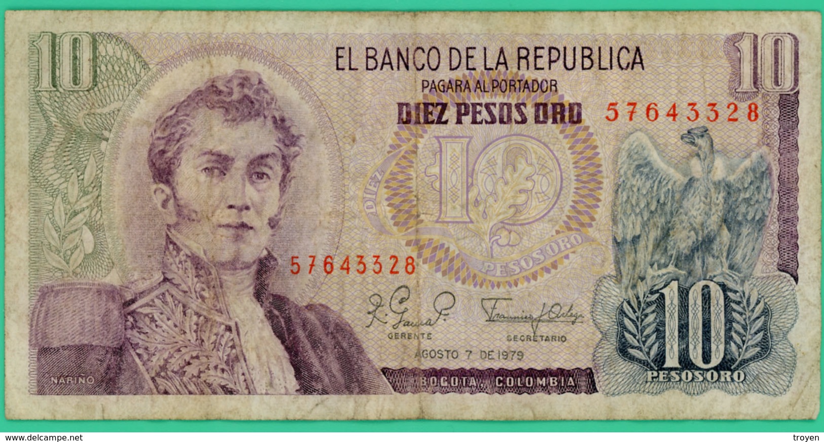 10 Pesos - Colombie - 1979 - N° 57643328 - TTB - - Colombie