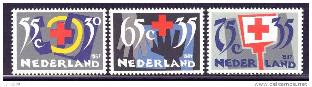 Niederlande / Netherlands 1987 : Mi 1323A/1325A *** - Rotes Kreuz / Red Cross - Nuevos