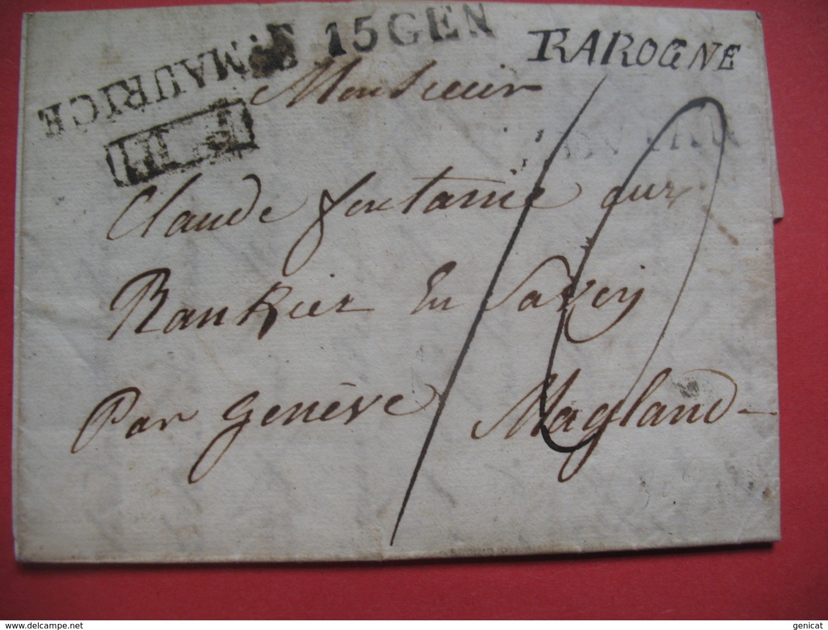 Lettre De Rarogne Suisse 1833 Avec Texte , Marque Postale St Maurice Pour Magland - 1801-1848: Précurseurs XIX