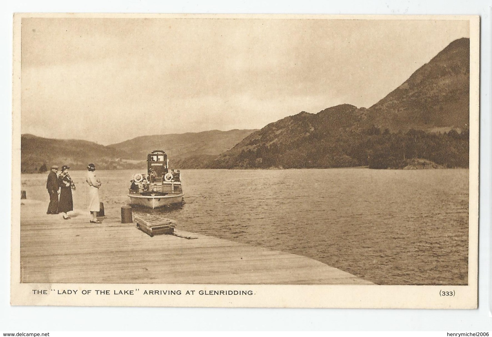 Cpa Angleterre Great Britain Boat Bateau " The Lady Of The Lake " Arriving At Glenridding - Other & Unclassified